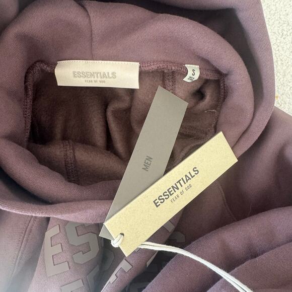 Fear of God Essentials Pull Over Hoodie in Plum - Picture 7 of 8